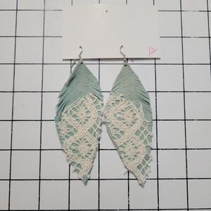 Leather & Lace Feather Earrings